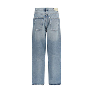 Blue Organic Cotton Straight-Leg Jeans