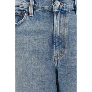 Blue Organic Cotton Straight-Leg Jeans