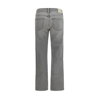 Gray Cotton Slim Fit Jeans