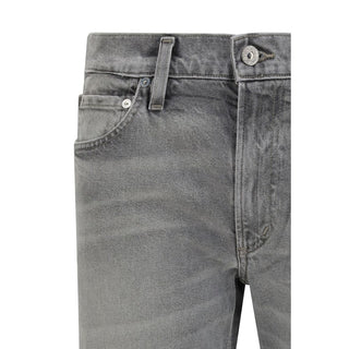 Gray Cotton Slim Fit Jeans