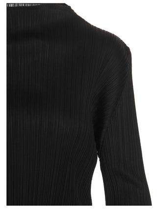 Black Polyester Long Sleeve T-Shirt