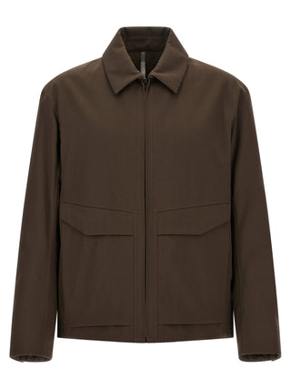 Brown Wool Full-Length Jacket