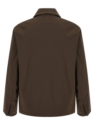 Brown Wool Full-Length Jacket