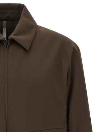 Brown Wool Full-Length Jacket