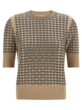 Beige Virgin Wool Sweatshirt