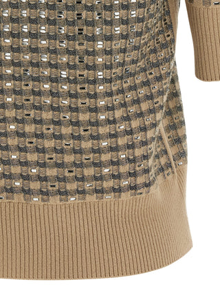 Beige Virgin Wool Sweatshirt