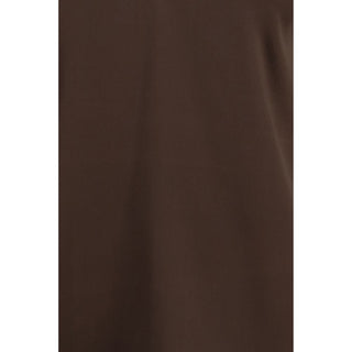 Brown Silk Sleeveles T-Shirt