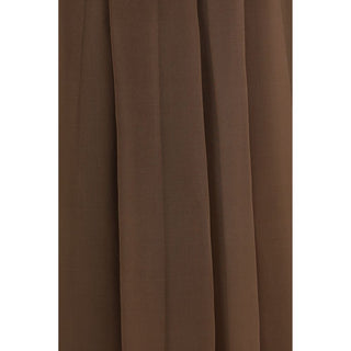 Brown Silk Midi Skirt