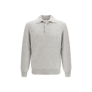 Gray Cashmere Polo Shirt