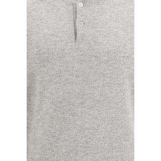 Gray Cashmere Polo Shirt