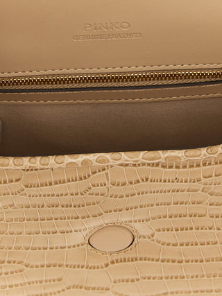 Beige Goatskin Shoulder Bag