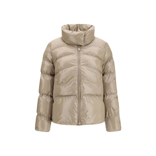 Beige Polyamide Full-Length Jacket