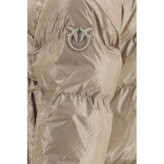 Beige Polyamide Full-Length Jacket