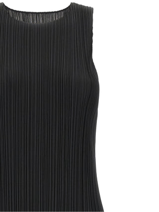 Black Polyester Midi Dress