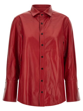 Red Lamb Leather Blouse