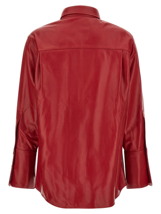 Red Lamb Leather Blouse