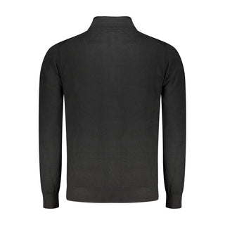 Black Wool Men Cardigan