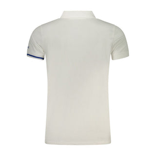 Blue Cotton Men Polo Shirt