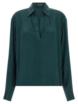 Bicolor Silk Polo Shirt