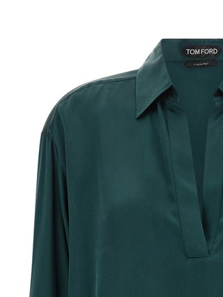 Bicolor Silk Polo Shirt