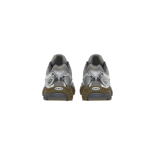 Silver Synthetic Athletic Sneakers