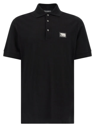 Black Cotton Polo Shirt