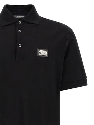 Black Cotton Polo Shirt