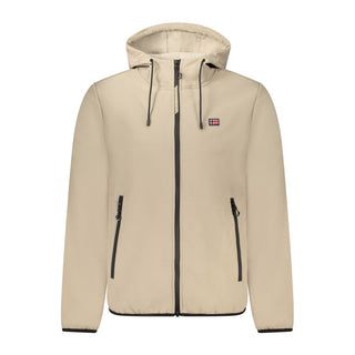 Beige Polyester Mens Jacket