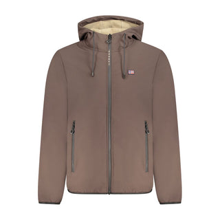 Brown Polyester Men's Jacket