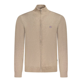 Brown Polyester Men's Cardigan
