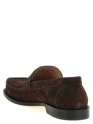 Brown Calfskin Slip-On Loafers
