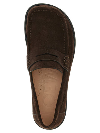 Brown Calfskin Slip-On Loafers