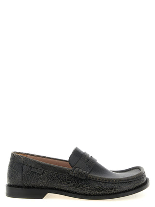 Black Calfskin Slip-On Loafers