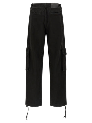 Black Cotton Cargo Pants