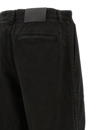 Black Cotton Cargo Pants