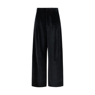 Black Viscose Casual Pants