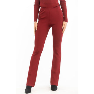 Red Viscose Casual Pants