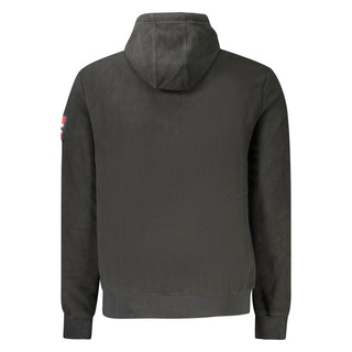 Black Polyester Mens Sweatshirt with Hood