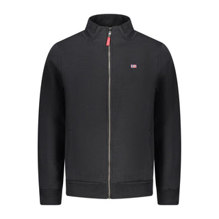 Black Cotton Men Sweatshirt