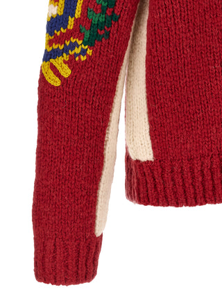 Red Wool Cardigan