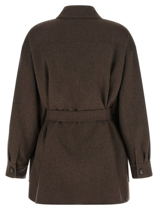 Multicolor Cashmere Full-Length Jacket