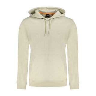 Beige Cotton Men Sweatshirt