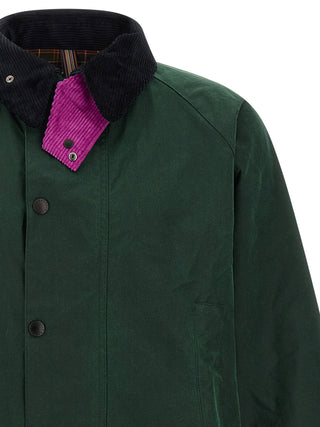 Bicolor Cotton Full-Length Jacket