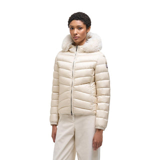Beige Polyamide Full-Length Jacket