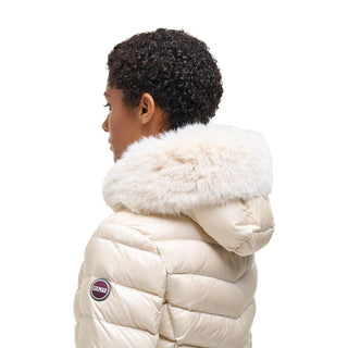 Beige Polyamide Full-Length Jacket