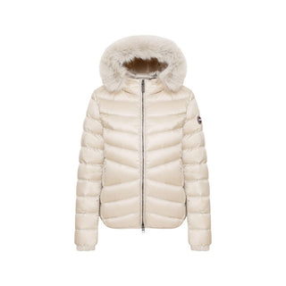 Beige Polyamide Full-Length Jacket
