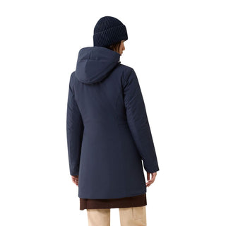 Blue Polyester Full-Length Jacket