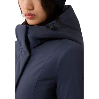 Blue Polyester Full-Length Jacket