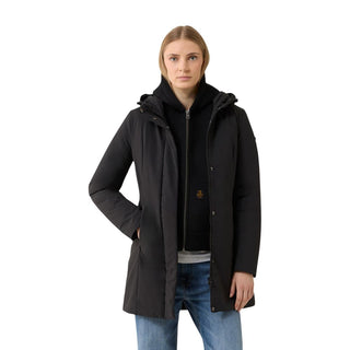 Black Polyester Full-Length Jacket