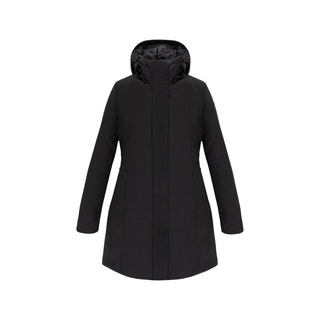 Black Polyester Full-Length Jacket